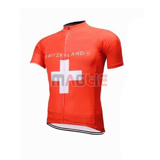 2018 Maglia Svizzera Manica Corta Rosso - Clicca l'immagine per chiudere